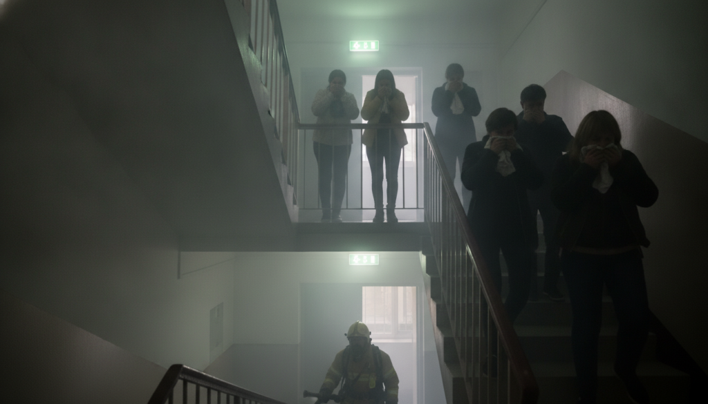 Fire in the building: what to do, step by step